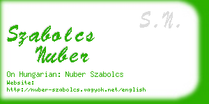 szabolcs nuber business card